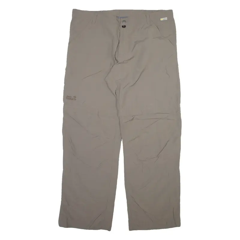 JACK WOLFSKIN Detachable Leg Mens Trousers Grey Relaxed Straight W40 L32