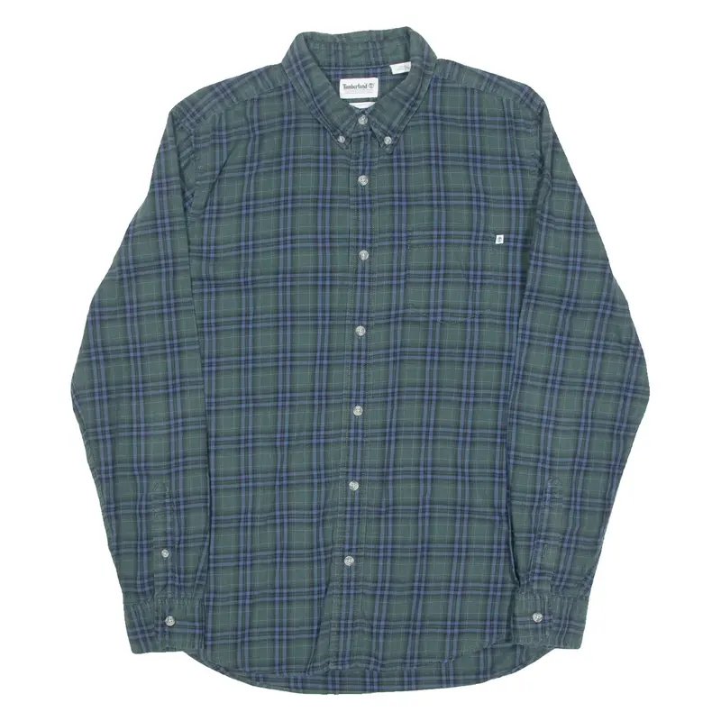 TIMBERLAND Mens Shirt Green Check Long Sleeve M