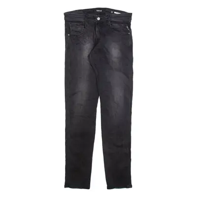REPLAY Mens Jeans Grey Slim Straight Stone Wash W32 L34