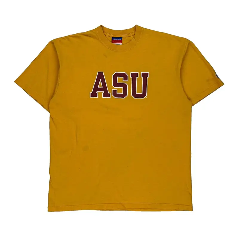 Asu Champion T-Shirt - XL Yellow Cotton