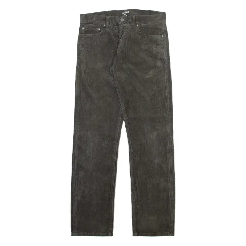 CARHARTT WIP Oakland Pant Mens Corduroy Trousers Grey Relaxed Straight W30 L32