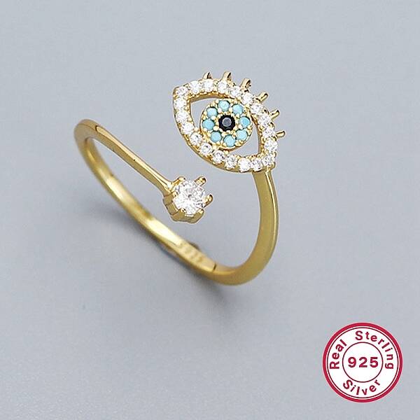 Cubic Zirconia Horse Eye Open Cuff Rings for Women