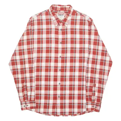 WRANGLER Mens Shirt Red Check Long Sleeve L