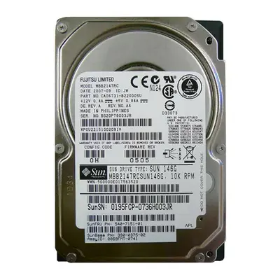 540-7151 Sun 146GB 3Gb/s SAS 10000 2.5-Inch Hard Drive
