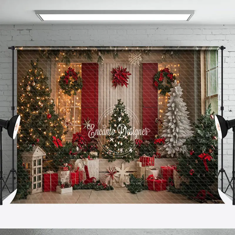 Aperturee Night Lighted Festive Christmas Vibe Trees Backdrop | Winter Wonderland Backdrop | Christmas Background Photography...