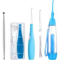 Tonsil Stone Remover Kit, 1 Manual Pump Type Low Pressure Irrigator Oral, 1 Tonsil Stone Remover with LED Light, 1 Stainless ...