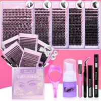 Natural False Eyelashes Kit, Mixed Length Individual False Eyelashes with Tools, Eye Makeup Enhancement Tool for Women & Girl...