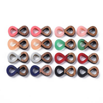Opaque Resin & Walnut Wood Links Connectors