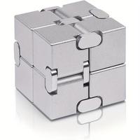 New Version Finger Toy - Silver Cube Infinity Cube Super Durable, Sensory Fidget Gift for Adults and Teenagers