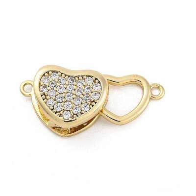 Brass Micro Pave Clear Cubic Zirconia Box Clasps