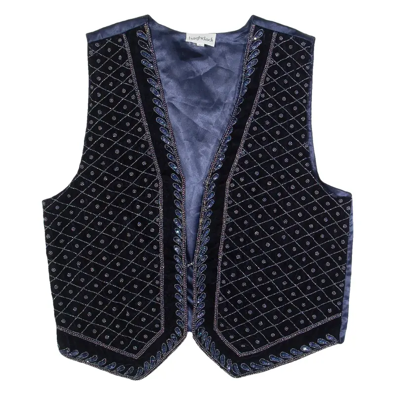 Womens Waistcoat Blue Strapless Viscose L