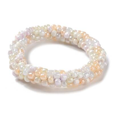 Crochet Glass Beads Braided Stretch Bracelet