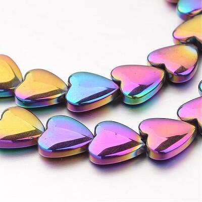 Electroplate Non-magnetic Synthetic Hematite Bead Strands