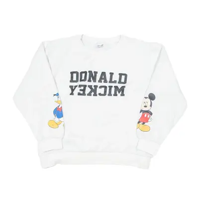 DISNEY Donald Mickey Sweatshirt Cream Womens S