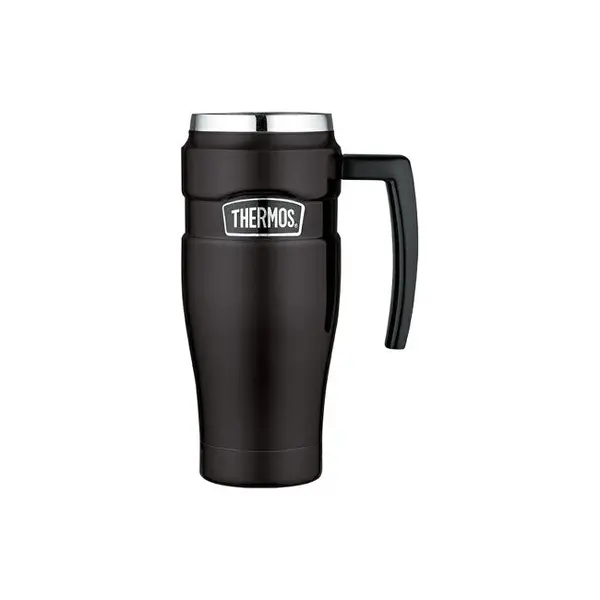 Thermos Style Waterproof thermohrnek with handle - matt black 470 ml