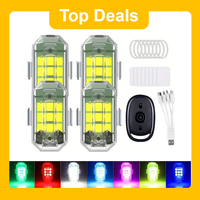SEALIGHT High Brightness Strobe Lights RGB LED with Remote Control, 7 Color Rechargeable Waterproof Magnet Rock Lights Under ...