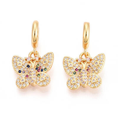Brass Micro Pave Cubic Zirconia Pendants