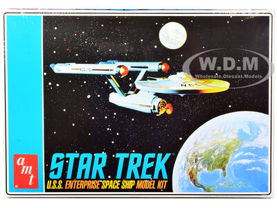 Skill 2 Model Kit U.S.S. Enterprise NCC-1701 Space Ship Star Trek 1/650 Scale Model by AMT