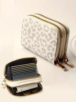 Fashion Leopard Pattern Zipper Card Holder, 2024 New Style Casual Versatile Card Holder for Women, Trendy All-match & Exquisi...