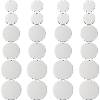 30Pcs 3 Styles 201 Stainless Steel Stamping Blank Tag Pendants