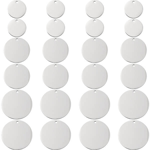 30Pcs 3 Styles 201 Stainless Steel Stamping Blank Tag Pendants