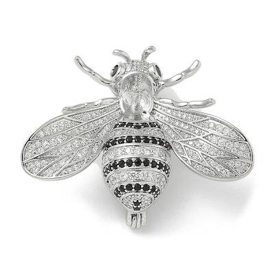 Bee Brass Cubic Zirconia Brooches