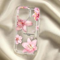 Floral Pattern Clear Phone Case, Decorative Phone Protector Cover, Phone Accessories Compatible with iPhone 11 12 13 14 15 16...