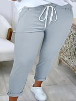 【 Plus Size】 Solid Color Pants, Casual Fashion Loose Comfy Trousers for Daily Wear, Women's Bottoms for All Seasons, Wome...