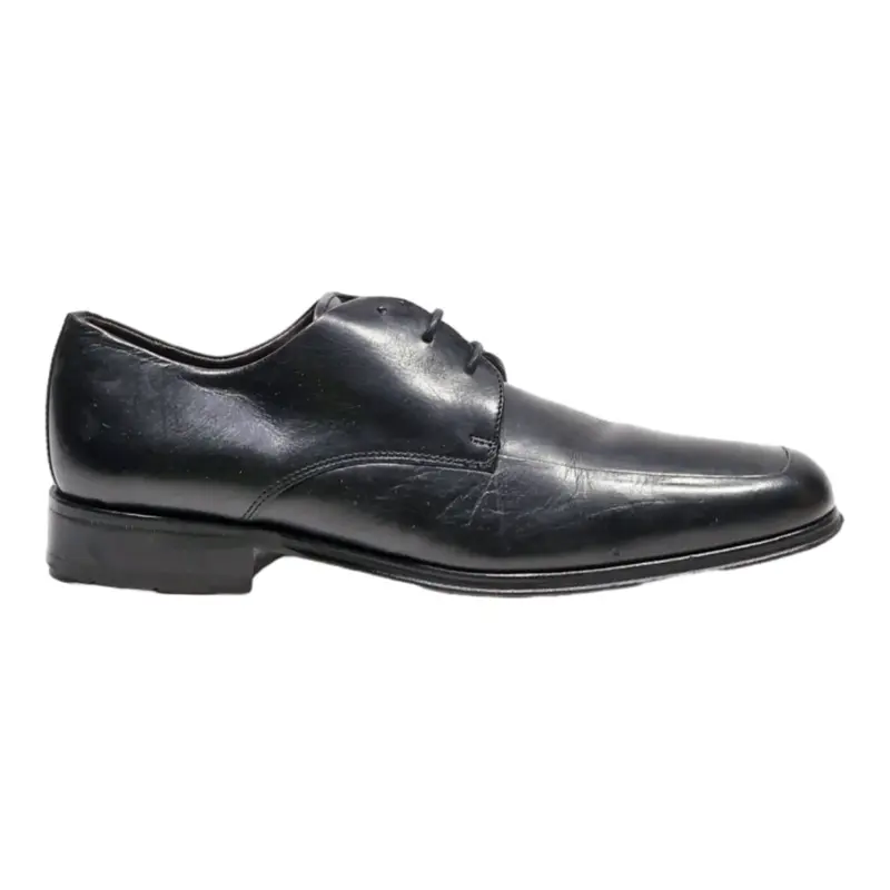 MARKS AND SPENCERS Derby Shoes Black Leather Mens UK 7