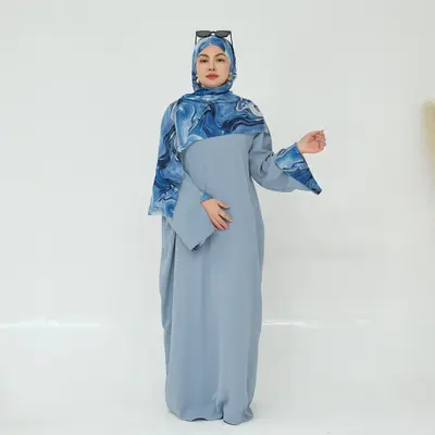 Beautiful Loose and Casual Dress - Stylish Design for Versatile Wear Tie Dye Print Modest Abaya