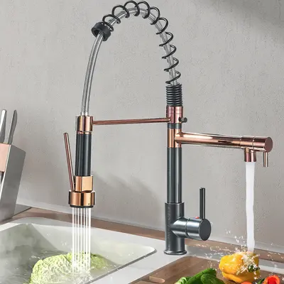 Senlesen Kitchen Faucet with Pull Down Spray Stainless Steel Single Handle Dual outlet Commercial Kitchen Sink Faucet High Ar...