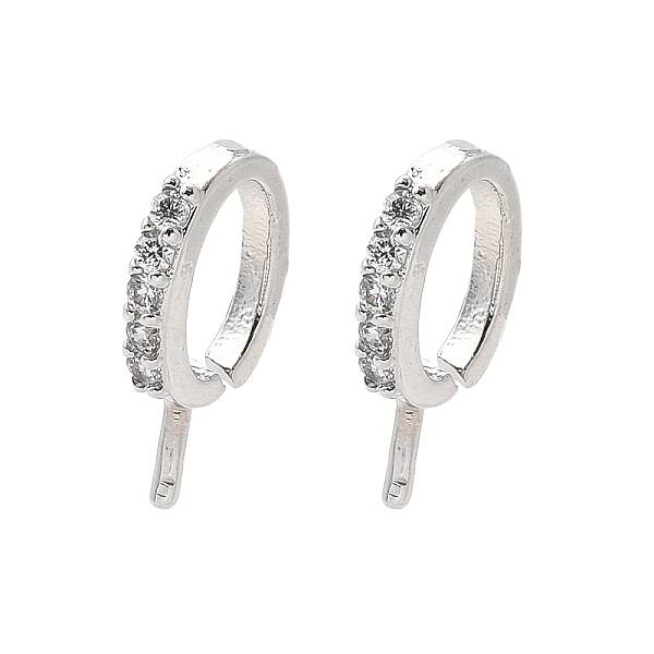 Brass Micro Pave Cubic Zirconia Pendants Bails