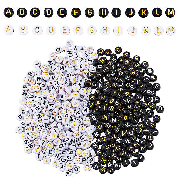 1200Pcs 4 Styles Opaque Acrylic Beads