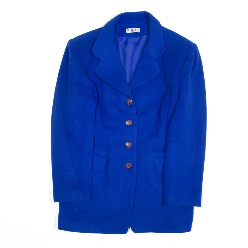 LINA. B Overcoat Jacket Blue Womens S