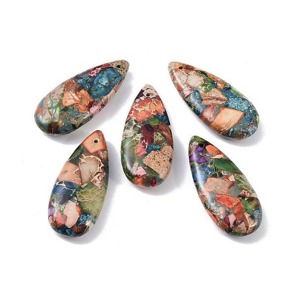 Dyed Synthetic Imperial Jasper Pendants