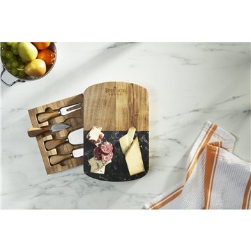 15 Custom Black Marble Cheese Board Set with Knives - Storage ...