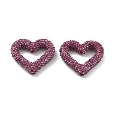 Heart Shape Polymer Clay Rhinestone Beads