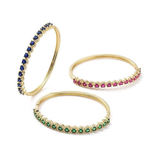 Cubic Zirconia Hinged Bangle
