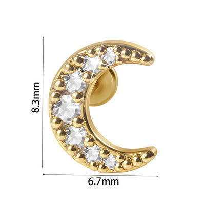 304 Stainless Steel Micro Pave Clear Cubic Zirconia Cartilage Earrings