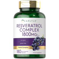 Carlyle Resveratrol Supplement 1800mg | 180 Capsules | Non-GMO & Gluten Free | Potent Complex