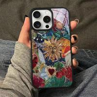 Vintage Sun Pattern Phone Case, Decorative Phone Protector Cover, Phone Accessories Compatible with iPhone 6 7 8 X 11 12 13 1...
