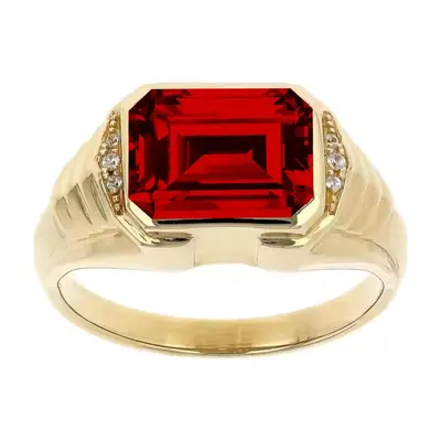 10K Gold Emerald Cut Custom Ring Gemstone Ring
