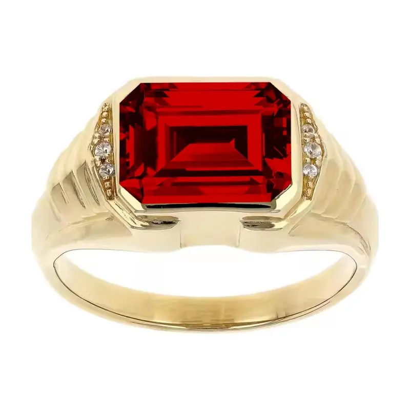 10K Gold Emerald Cut Custom Ring Gemstone Ring