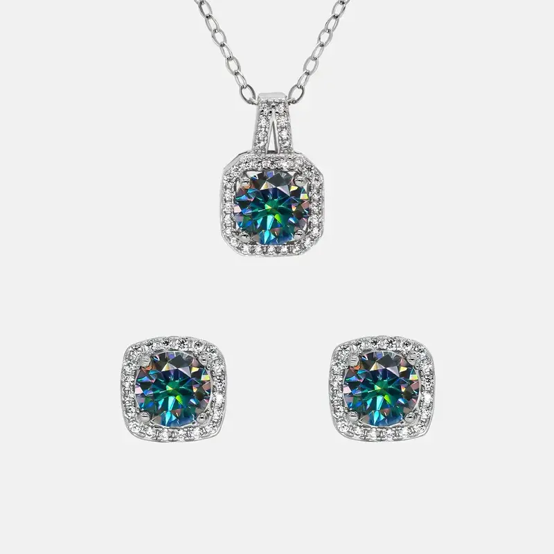 【220】SYNTHETIC MOISSANITE JEWELRY SET – Elegant Fashionable Wedding/Engagement Jewelry for Women, Perfect Birthday/Anni...