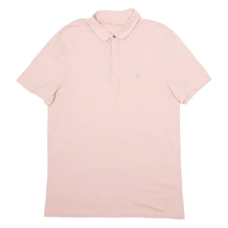 ALL SAINTS Mens Polo Shirt Pink M