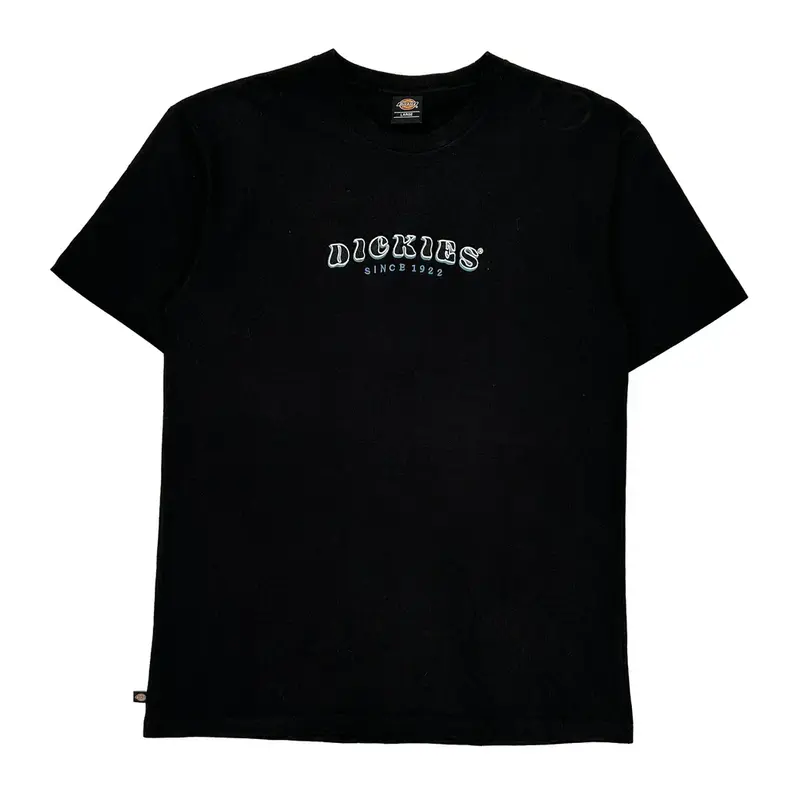 Dickies Spellout T-Shirt - Large Black Cotton