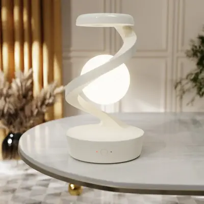 Rotating Moon Desk Lamp With Phone Wireless Charging Sensor Control Table Lamps Decorative Desktop Lamp Small Night Lamp Home...