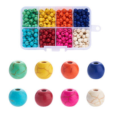 400Pcs 8 Colors Synthetic Turquoise Beads Strands