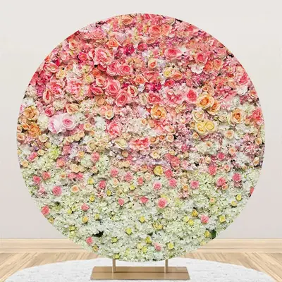 Warm Colors Flowers Dense Circle Wedding Backdrop - Aperturee