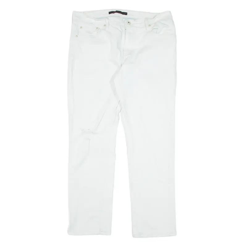 LEVI'S Distressed Jeans White Denim Regular Boyfriend Womens W30 L27